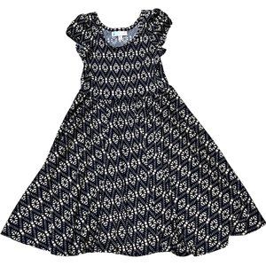 LuLaRoe Dot Dot Smile Lucy Original Twirl Dress Sz 5/6 Black/Beige